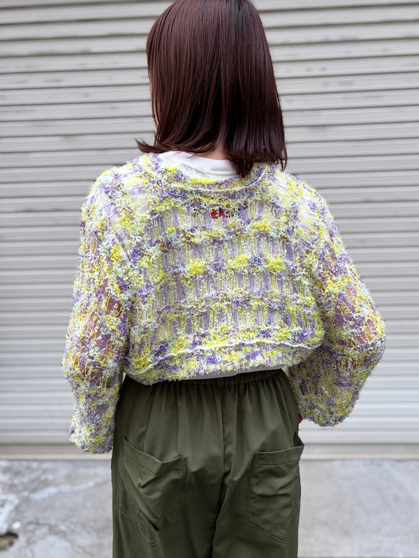 【 RhodolirioN 】KNIT BOLERO - FANCY YARN - / Purple