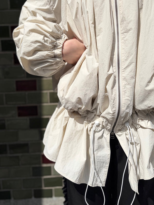 【 RhodolirioN 】HOODED ZIP COAT / Natural
