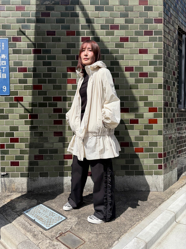 【 RhodolirioN 】HOODED ZIP COAT / Natural