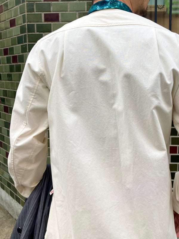 【frank leder / フランクリーダー】60's VINTAGE BEDSHEET OLD STYLE STAND COLLAR SHIRT / Natural