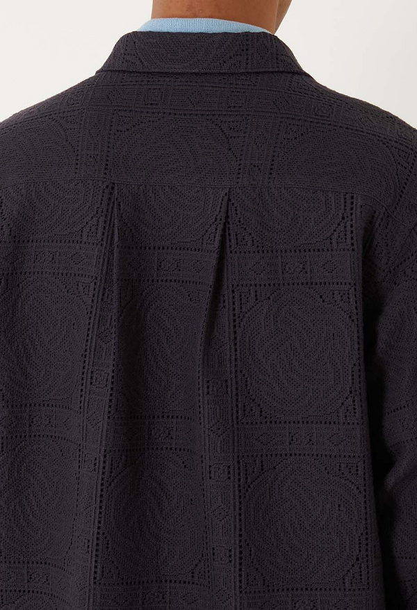 【 BLUE BLUE JAPAN 】ミズヒキレース ロングスリーブシャツ / Dark Navy