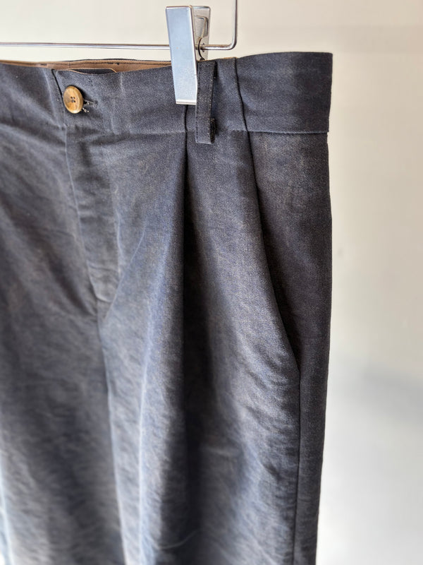 frank leder / フランクリーダー】WASHED MOLESKIN 1TUCK WIDE