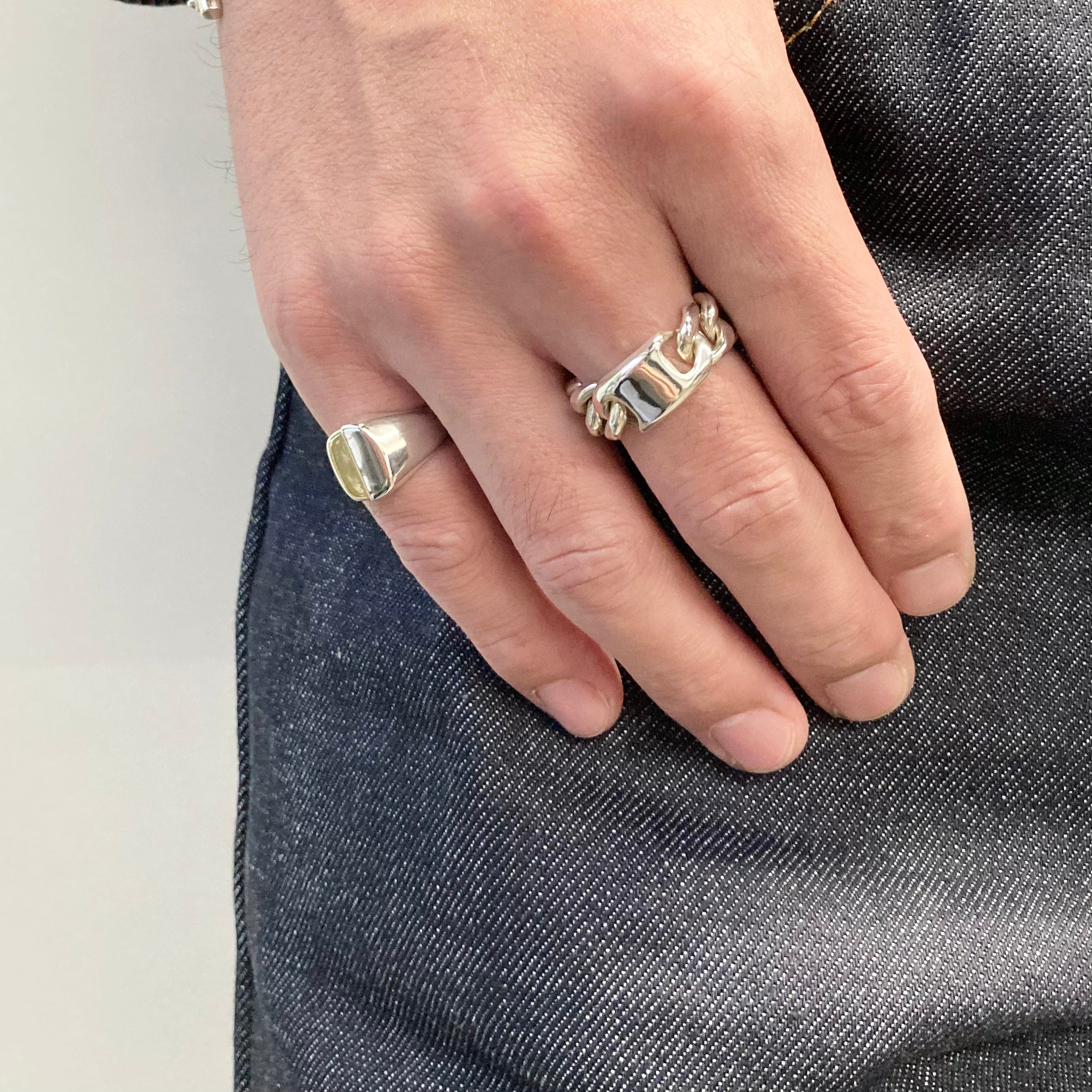 END CUSTOM JEWELLERS シルバーリング x2 END CUSTOM JEWELLERS】DUAL NATURED SIGNET RING / Silver