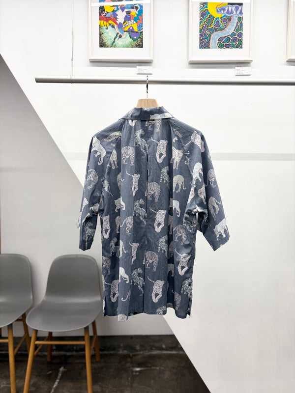 【m's braque】ALOHA SHIRT / Bluegrey Tigers