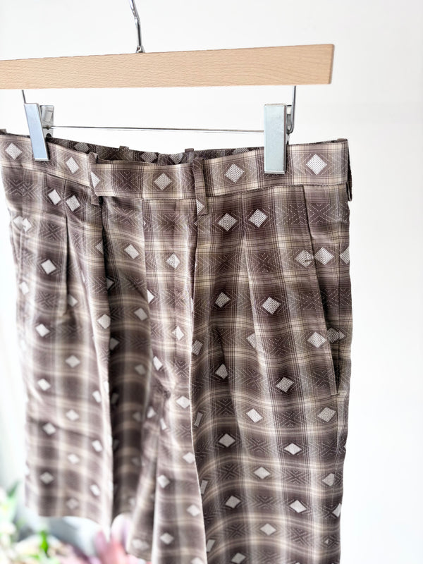 【 m's braque 】TUCKED SHORTS / Brown Jacquard