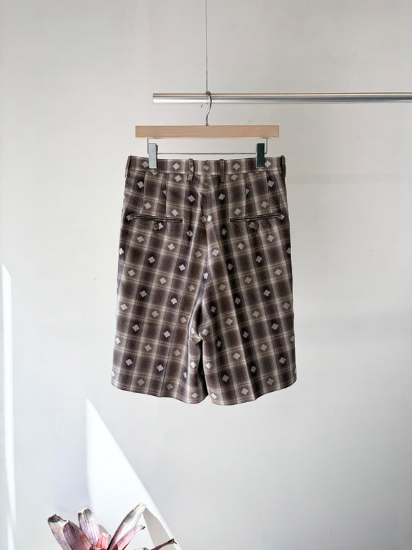 【 m's braque 】TUCKED SHORTS / Brown Jacquard