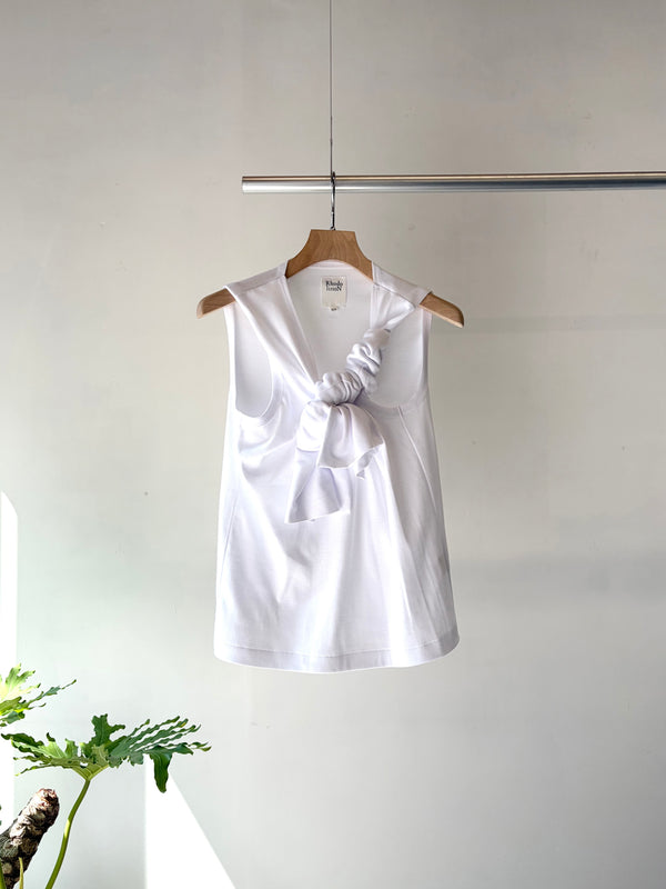 【 RhodolirioN 】ONE KNOT SLEEVELESS TOP / White