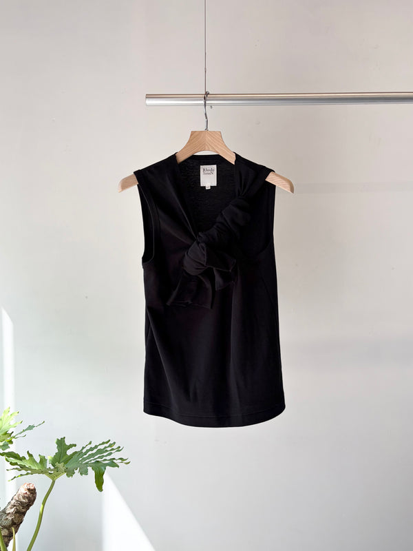 【 RhodolirioN 】ONE KNOT SLEEVELESS TOP / Black