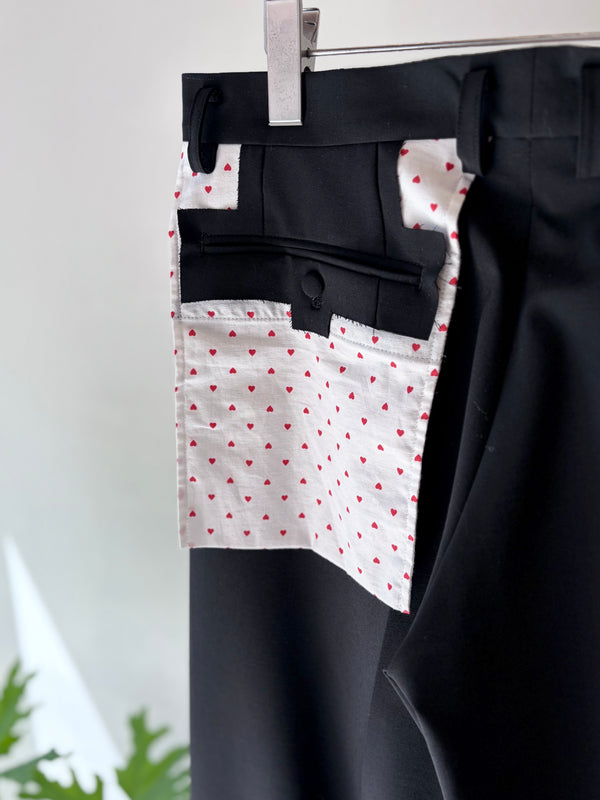 【 HOMMENA 】TUCKED WIDE PANTS / Black