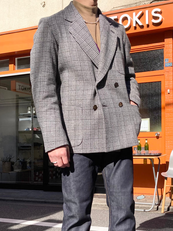 【m's braque】W4B COMFORT LOOSEN JACKET with LINING / Glen Check