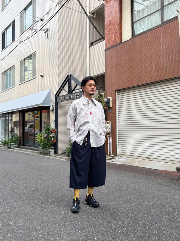 【m's braque】DOG EAR COLLAR SHIRT / Grey