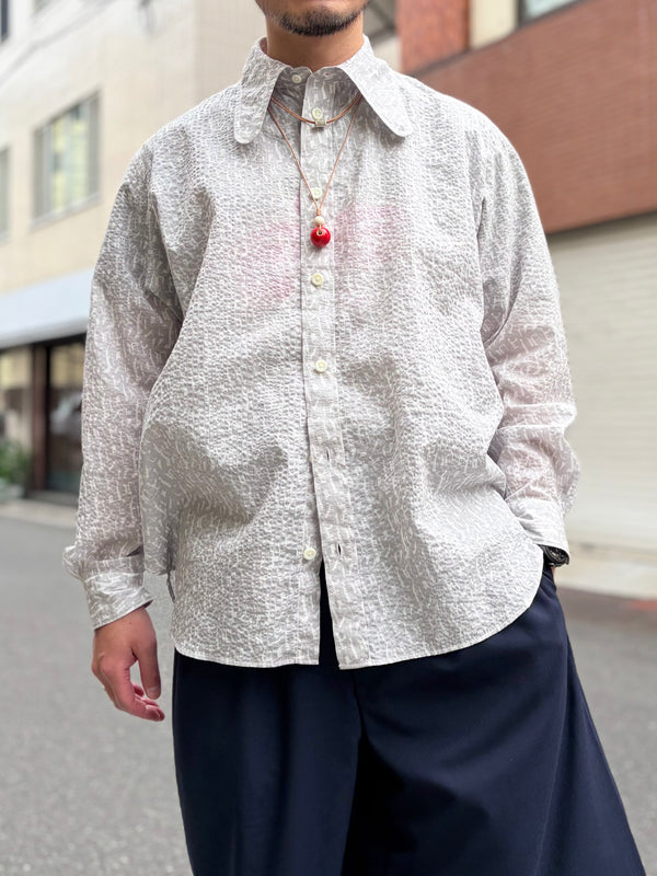 【m's braque】LEATHER CORD CERAMIC & WOODS NECKLACE / Red