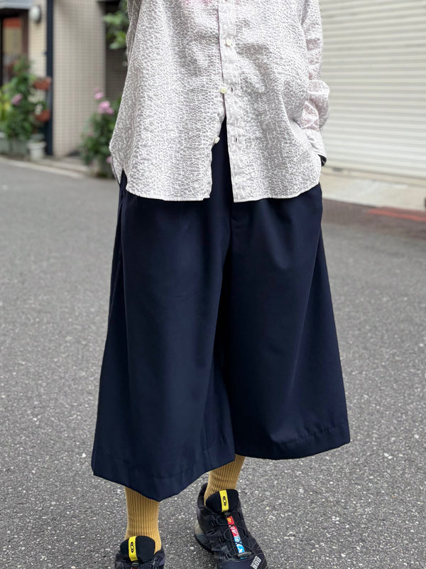 【 m's braque 】CROPPED 2-IN-TUCKED WIDE DRESS PANTS / Navy