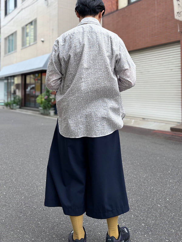 【 m's braque 】CROPPED 2-IN-TUCKED WIDE DRESS PANTS / Navy
