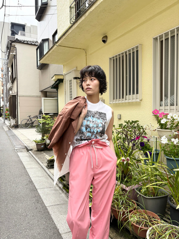 【 RIVER 】NO-SLEEVE PRINT TEE / White