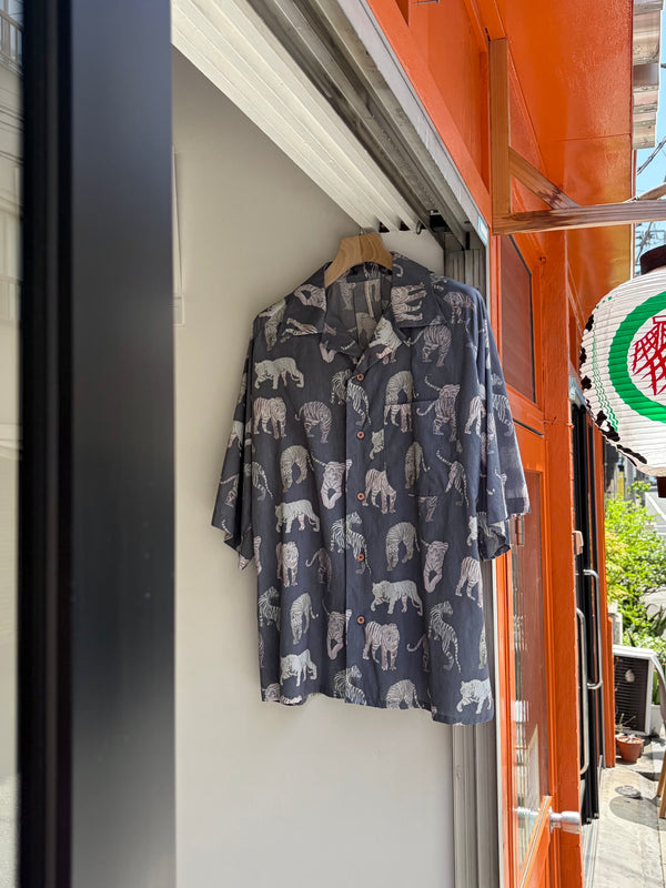 【m's braque】ALOHA SHIRT / Bluegrey Tigers