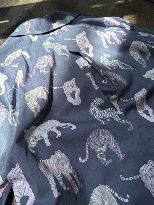 【m's braque】ALOHA SHIRT / Bluegrey Tigers