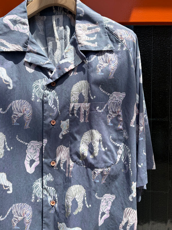 【m's braque】ALOHA SHIRT / Bluegrey Tigers
