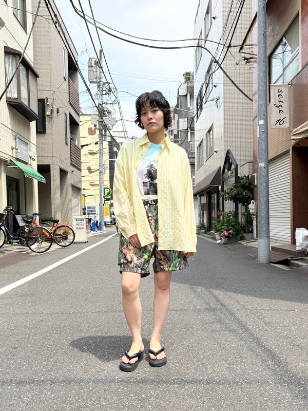 【m's braque】OVER-SIZED LONG POINT COLLAR SHIRTS / Yellow