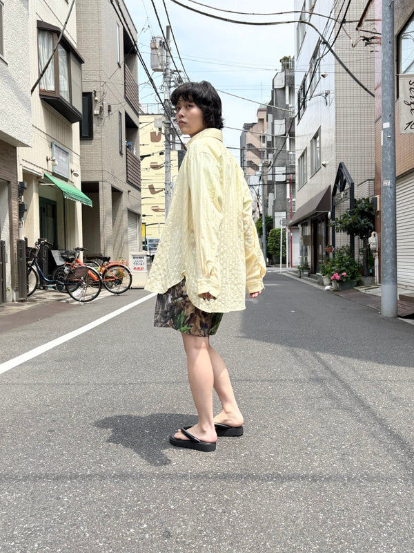 【m's braque】OVER-SIZED LONG POINT COLLAR SHIRTS / Yellow