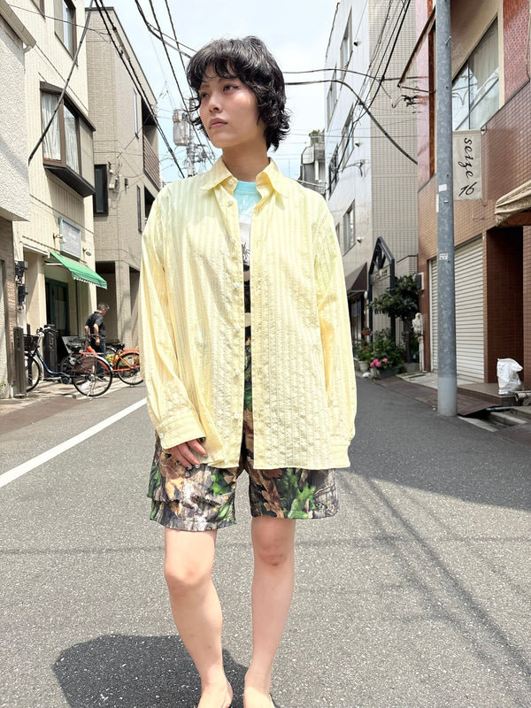 【m's braque】OVER-SIZED LONG POINT COLLAR SHIRTS / Yellow