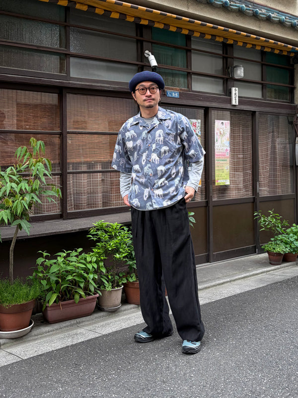 【m's braque】ALOHA SHIRT / Bluegrey Tigers