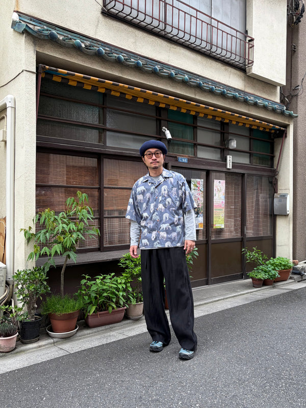 【m's braque】ALOHA SHIRT / Bluegrey Tigers