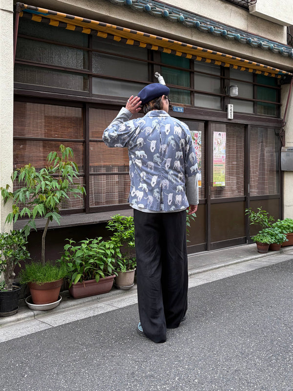 【m's braque】ALOHA SHIRT / Bluegrey Tigers