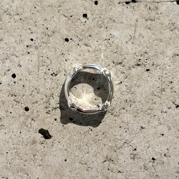 【END CUSTOM JEWELLERS】SQUARE BONE SHAPED RING / Silver