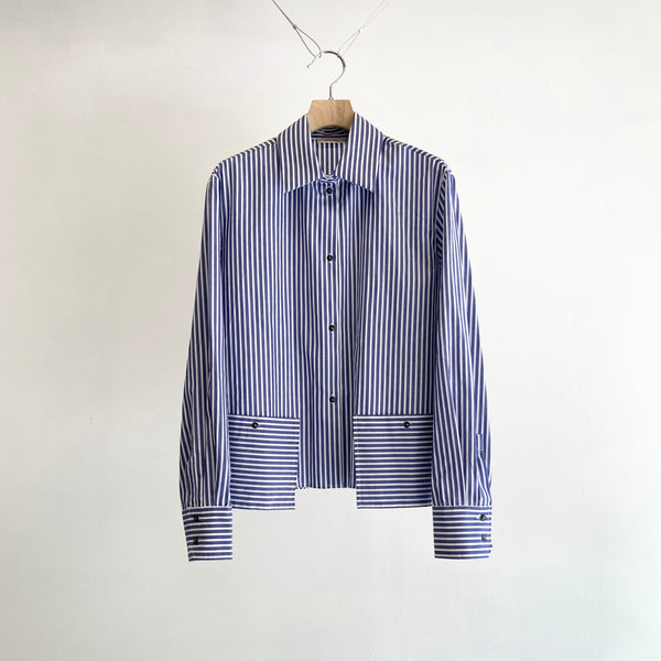 【 BALIA / バーリア 】STRIPE BOX SHORT SHIRT  / Blue Stripe
