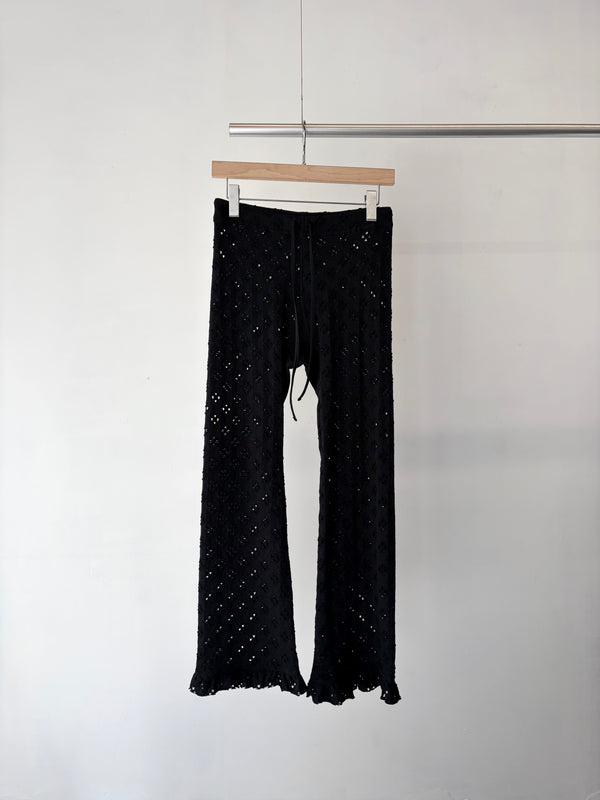 【 RhodolirioN 】PENCIL PANT - CUT WORK - / Black