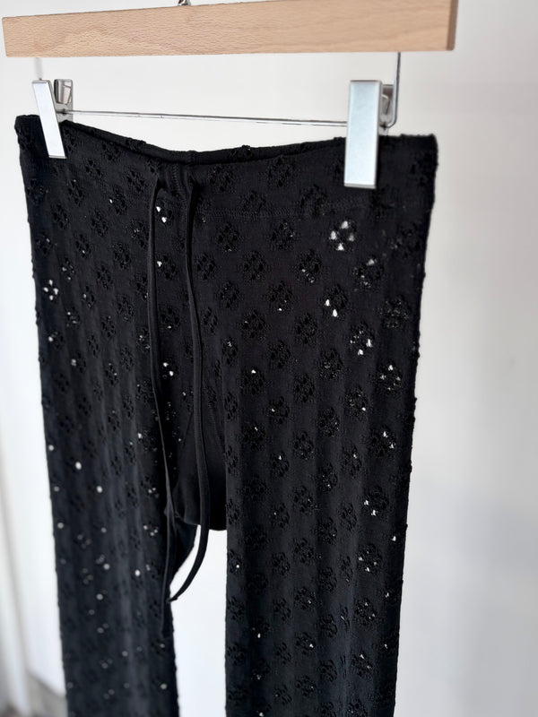 【 RhodolirioN 】PENCIL PANT - CUT WORK - / Black