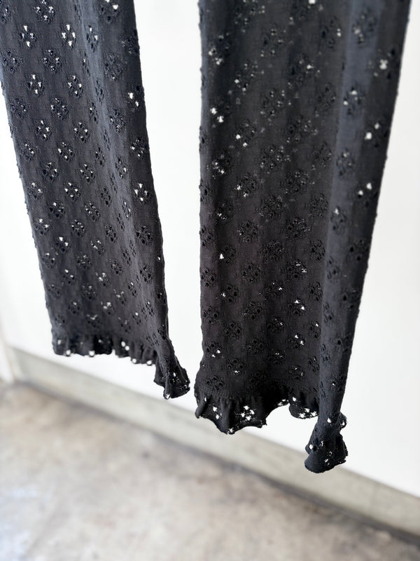 【 RhodolirioN 】PENCIL PANT - CUT WORK - / Black