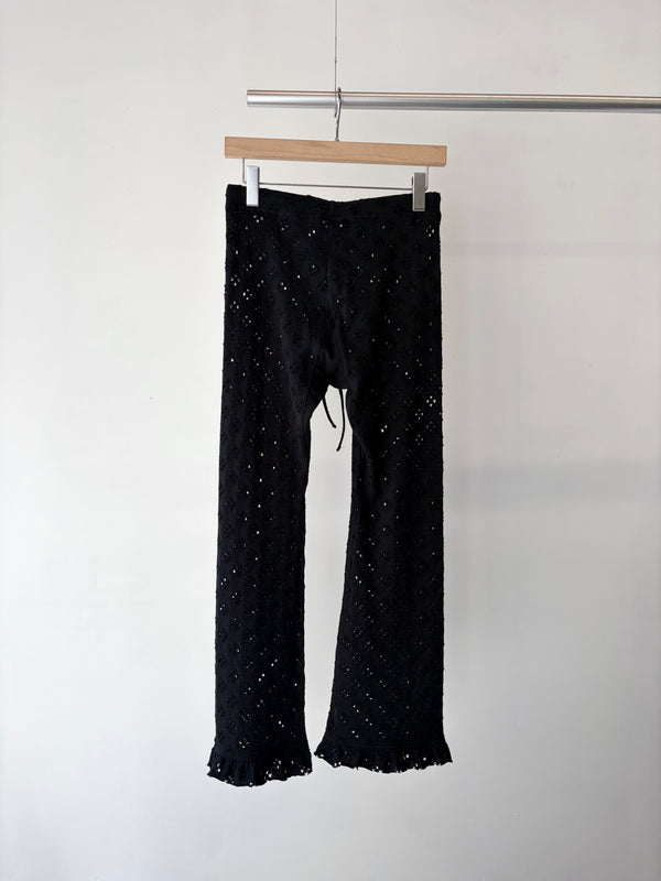 【 RhodolirioN 】PENCIL PANT - CUT WORK - / Black