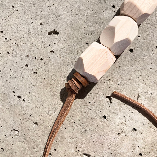 【hobo】GEOMETRIC WOOD BEADS KEY RING - with BRASS - / Camel