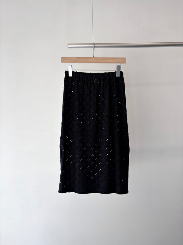 【 RhodolirioN 】PENCIL SKIRT - CUT WORK - / Black