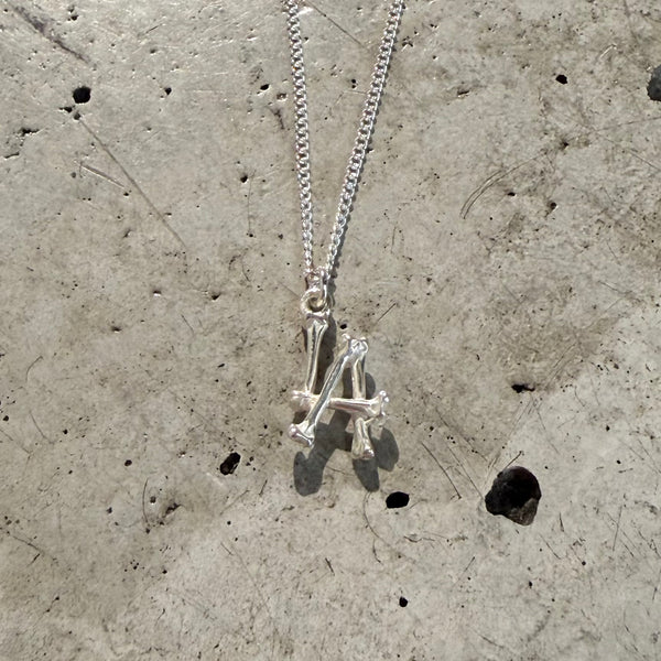 【END CUSTOM JEWELLERS】BONE SHAPED " LA " NACKLACE / Silver