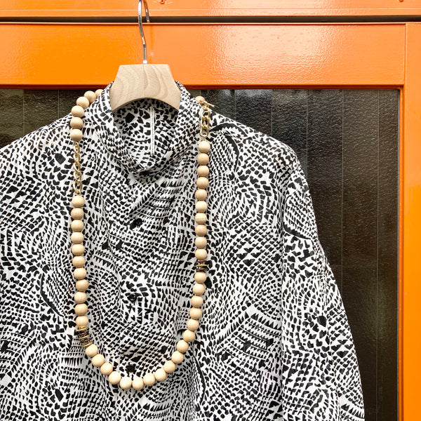 【m's braque】WOODS & METALS NECKLACE / Natural & Metals