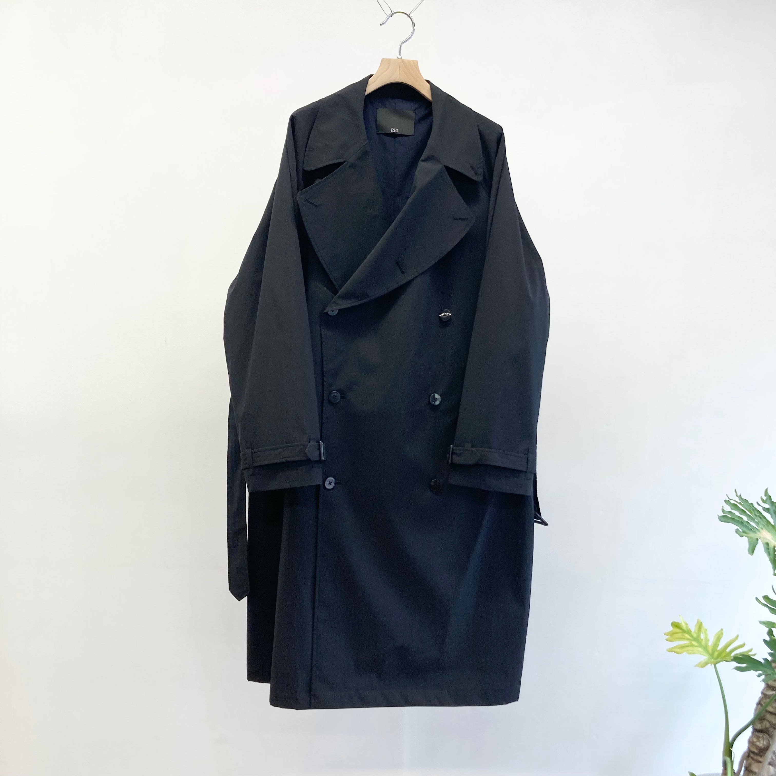 ES : S】TRENCH COAT - Typewriter Strong Waterproof - / Black