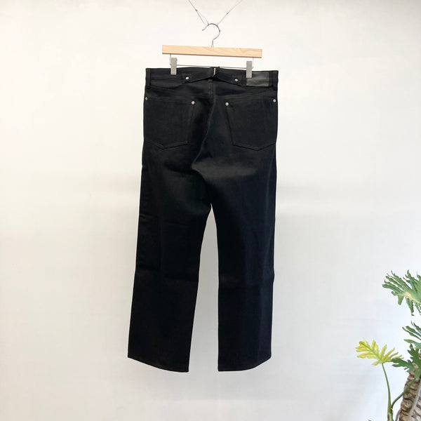 【ES : S】SUPER WIDE CINCH BACK JEANS / Black Rigid