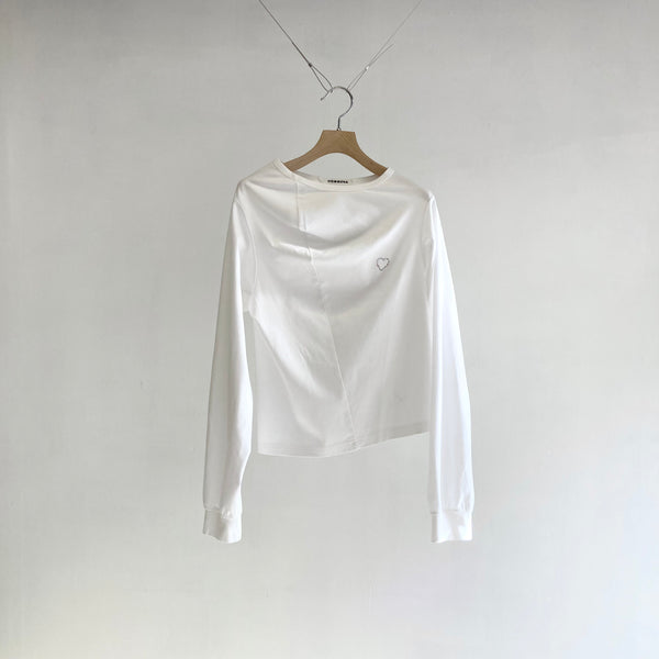 【 HOMMENA 】DRAPE LONG SLEEVE TEE / Off White