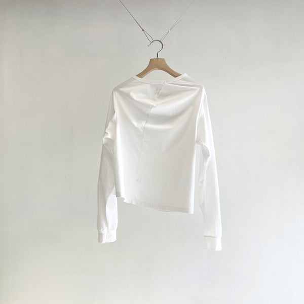 【 HOMMENA 】DRAPE LONG SLEEVE TEE / Off White