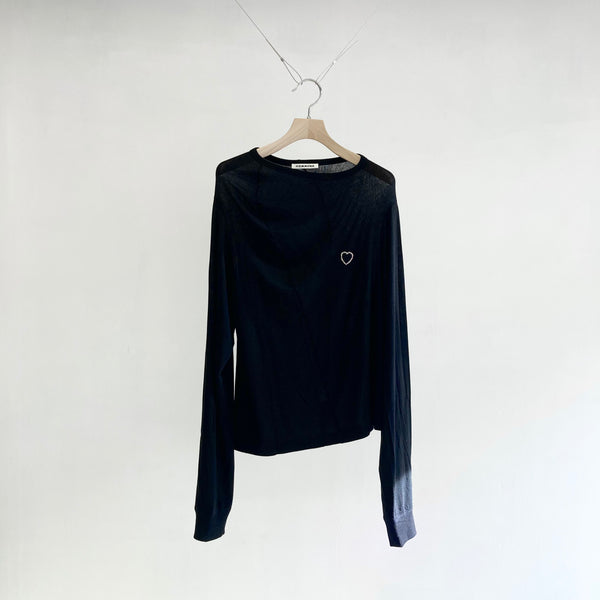 【 HOMMENA 】DRAPE LONG SLEEVE TEE / Black