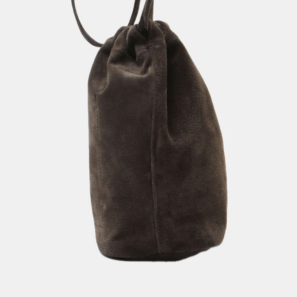 【hobo】DRAWSTRING POUCH -PIG SUEDE- / Choco