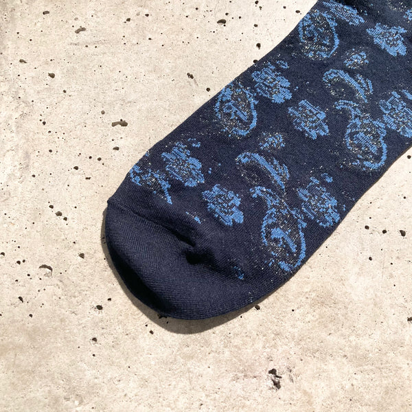 【 BLUE BLUE JAPAN 】ツジガハナ ジャカードソックス / Dark Navy