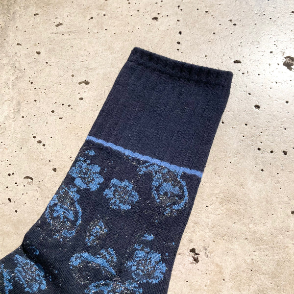 【 BLUE BLUE JAPAN 】ツジガハナ ジャカードソックス / Dark Navy