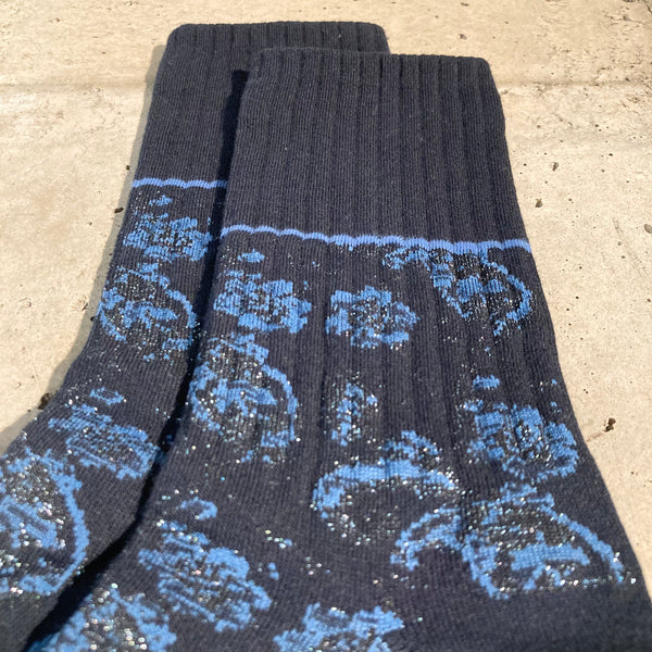【 BLUE BLUE JAPAN 】ツジガハナ ジャカードソックス / Dark Navy