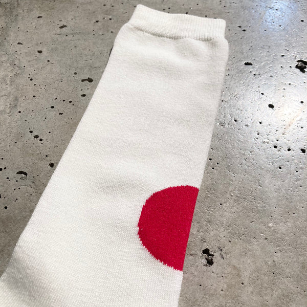 【 BLUE BLUE JAPAN 】JAPAN FLAG BACK STYLE SOCKS / Natural