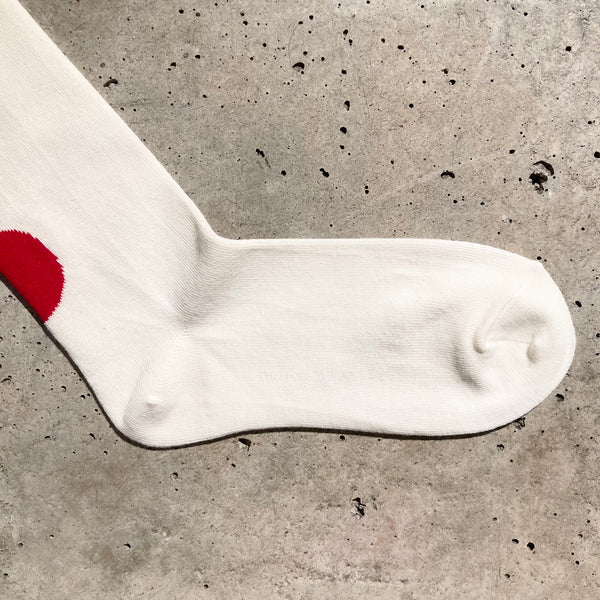 【 BLUE BLUE JAPAN 】JAPAN FLAG BACK STYLE SOCKS / Natural