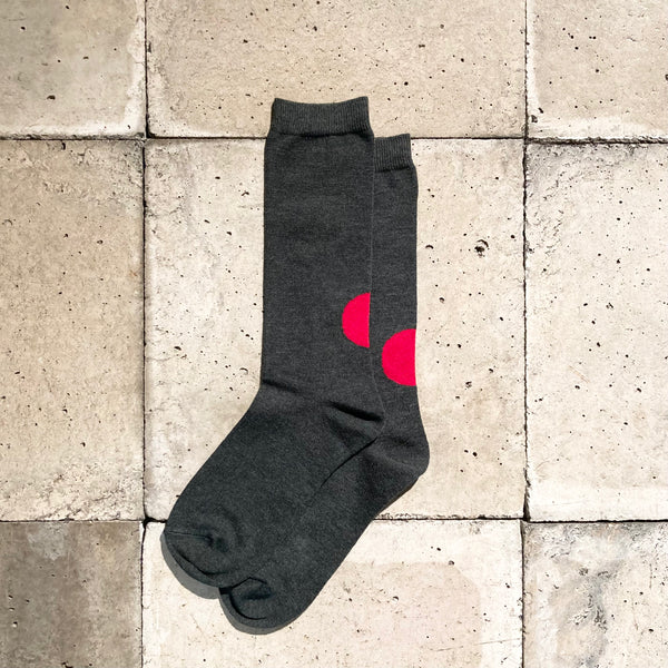 【 BLUE BLUE JAPAN 】JAPAN FLAG BACK STYLE SOCKS / Charcoal